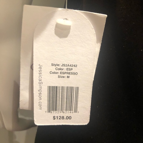 Jessica Simpson Espresso Soft Velvet Dress Medium NWT - Picture 7 of 8